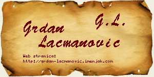 Grdan Lacmanović vizit kartica